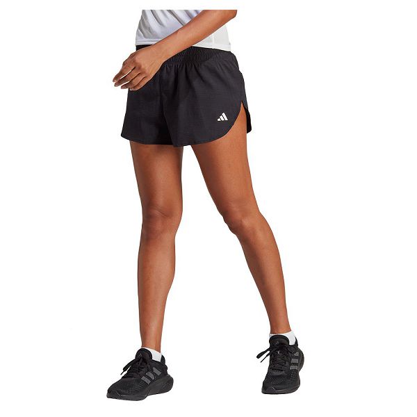 Black Women\'s Adidas Run Icons Woven 4´´ Shorts Pants | 8156403-UM