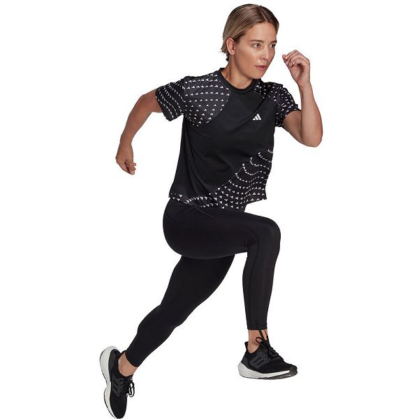 Black Women's Adidas Run It Bl Short Sleeve T Shirts | 9708513-KH