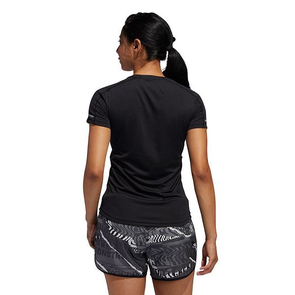 Black Women's Adidas Run It Short Sleeve T Shirts | 7851934-HR