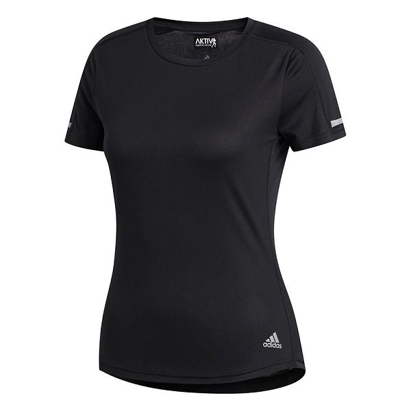 Black Women's Adidas Run It Short Sleeve T Shirts | 7851934-HR