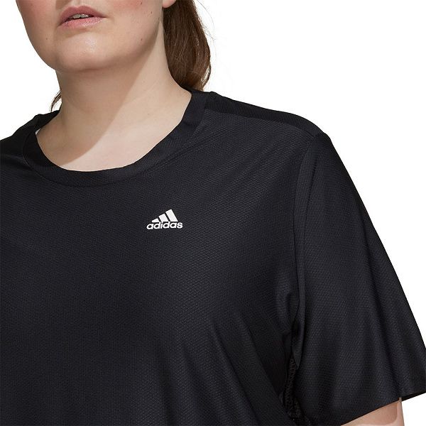 Black Women's Adidas Runner Big Short Sleeve T Shirts | 4852973-EL