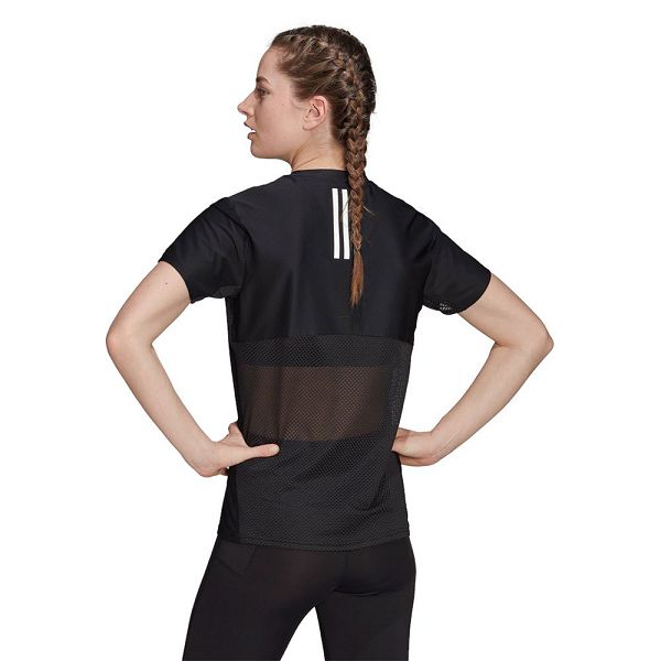 Black Women's Adidas Runner Short Sleeve T Shirts | 3874026-JP