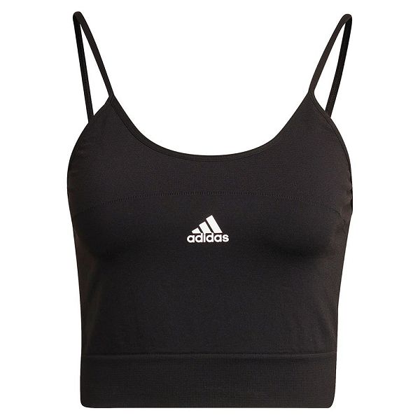 Black Women's Adidas SML Sports Bra | 1926538-TL