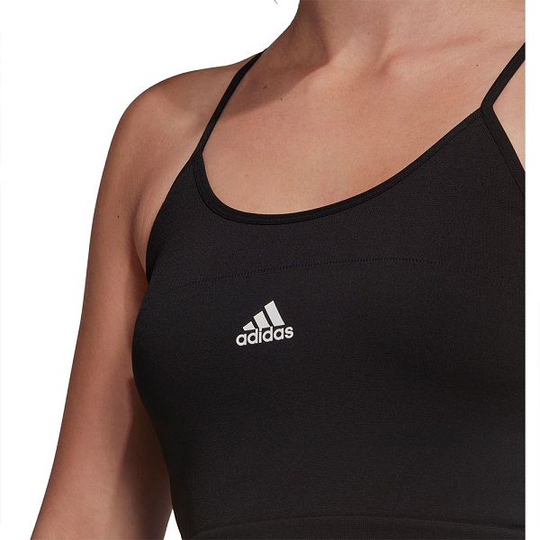 Black Women's Adidas SML Sports Bra | 1926538-TL