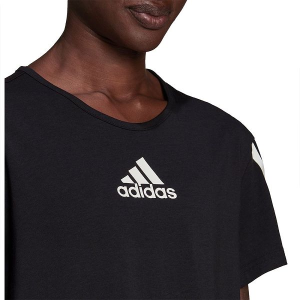 Black Women's Adidas TC Short Sleeve T Shirts | 7069134-BU