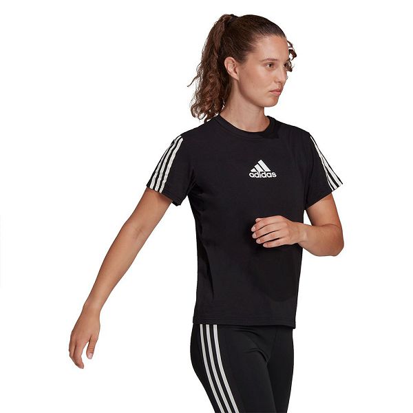 Black Women's Adidas TC Short Sleeve T Shirts | 8216073-QB