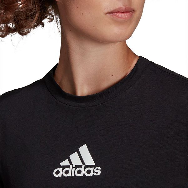 Black Women's Adidas TC Short Sleeve T Shirts | 8216073-QB