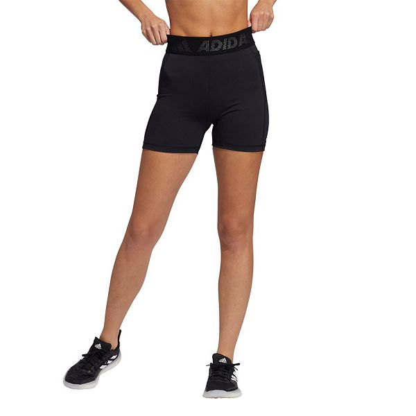 Black Women\'s Adidas Techfit Badge Of Sports Short Leggings | 7165034-KU