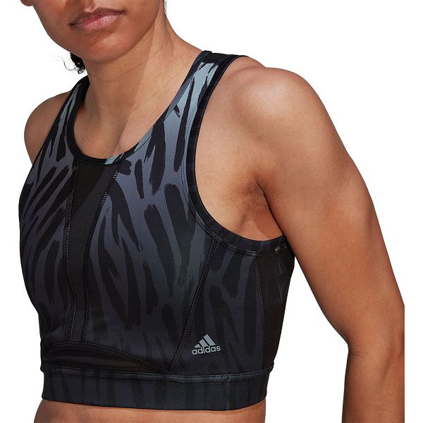 Black Women's Adidas Tigre Aop Sports Bra | 0234871-AO