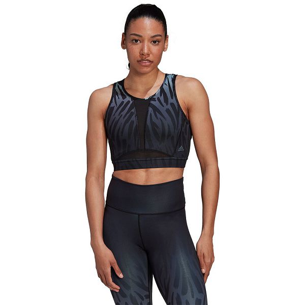 Black Women\'s Adidas Tigre Aop Sports Bra | 0234871-AO