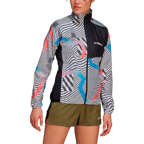 Black Women\'s Adidas Trail Windbreaker Jackets | 8074635-HM