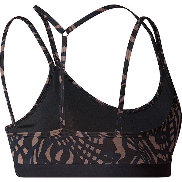 Black Women's Adidas Yoga Ess Ls Aop Sports Bra | 8154270-ID