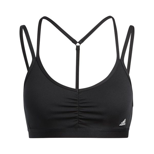 Black Women's Adidas Yoga Essentials Light-Support Sports Bra | 5107968-NF