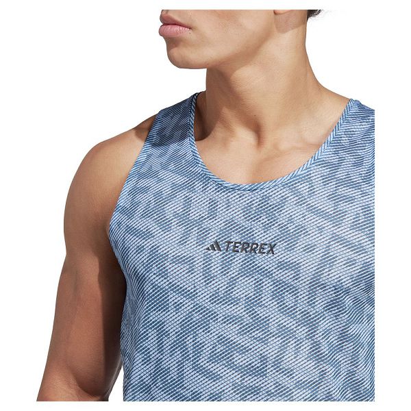 Blue Men's Adidas Agr Sleeveless T Shirts | 3704581-LJ