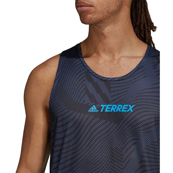 Blue Men's Adidas Agravic Sleeveless T Shirts | 8054613-DA