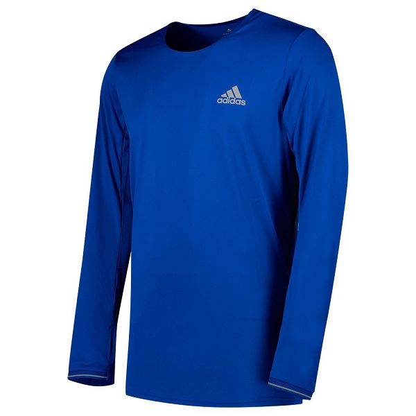 Blue Men's Adidas Fast Long Sleeve T Shirts | 9287364-HO