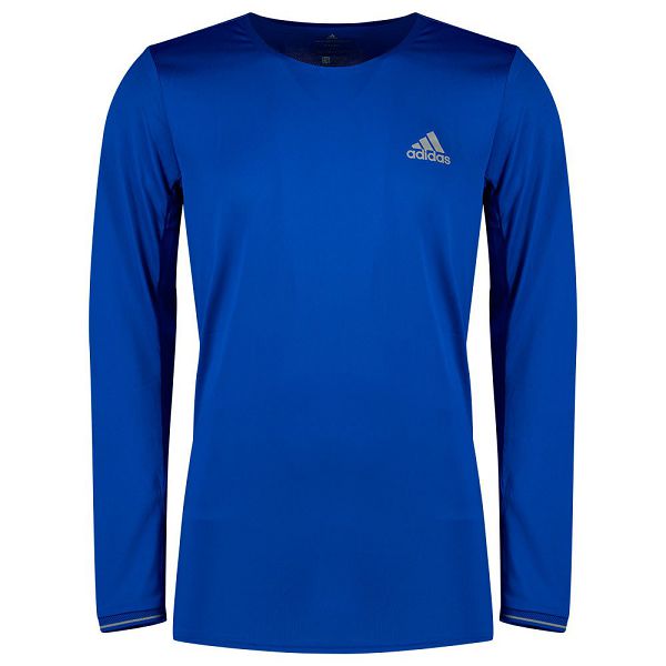 Blue Men\'s Adidas Fast Long Sleeve T Shirts | 9287364-HO