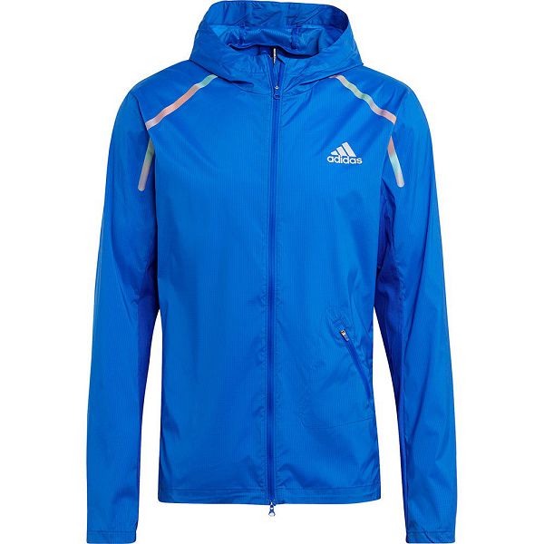 Blue Men\'s Adidas Marathon Jackets | 1984067-AM