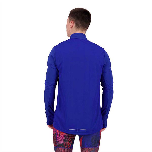 Blue Men's Adidas Own The Run HL6000 Long Sleeve T Shirts | 8326107-QP