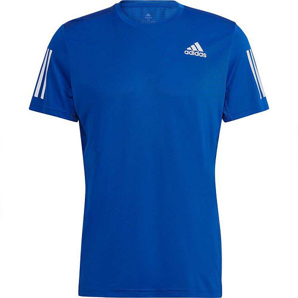 Blue Men's Adidas Own The Run Short Sleeve T Shirts | 0698357-AO