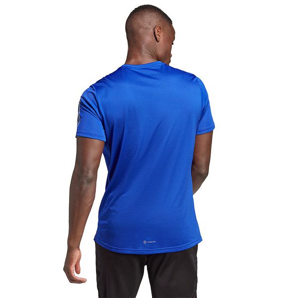 Blue Men's Adidas Own The Run Short Sleeve T Shirts | 2856930-QZ