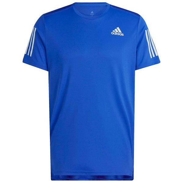 Blue Men's Adidas Own The Run Short Sleeve T Shirts | 2856930-QZ