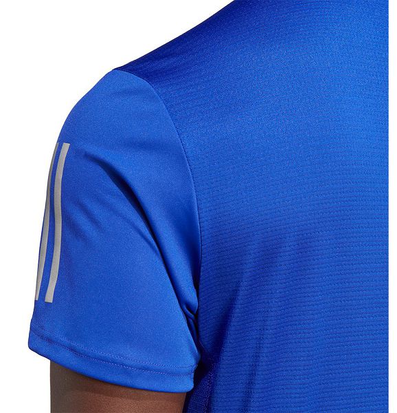 Blue Men's Adidas Own The Run Short Sleeve T Shirts | 2856930-QZ