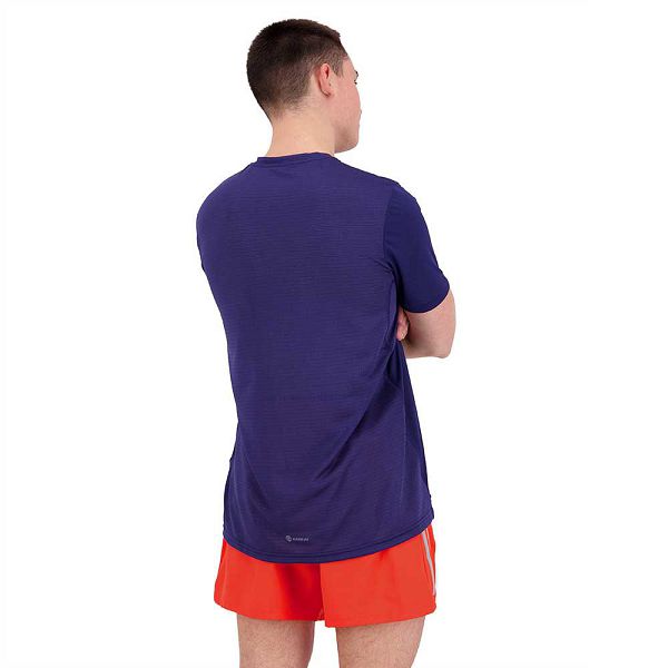 Blue Men's Adidas Own The Run Short Sleeve T Shirts | 6413790-XC