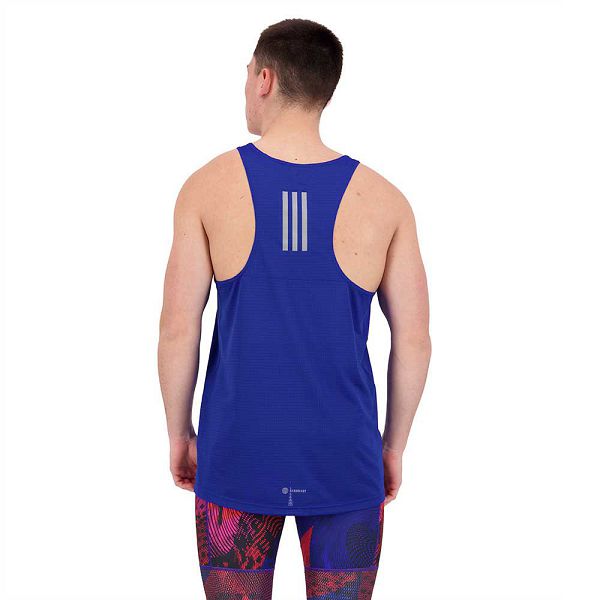 Blue Men's Adidas Own The Run Sleeveless T Shirts | 2961847-NZ