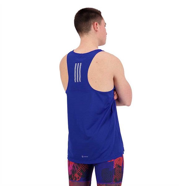 Blue Men's Adidas Own The Run Sleeveless T Shirts | 2961847-NZ