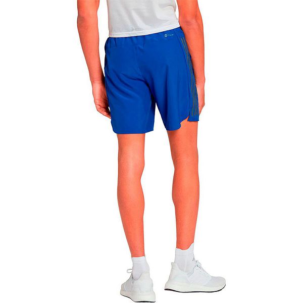 Blue Men's Adidas Run Icon Full Reflective 3 Stripes 7´´ Shorts Pants | 3620597-VL