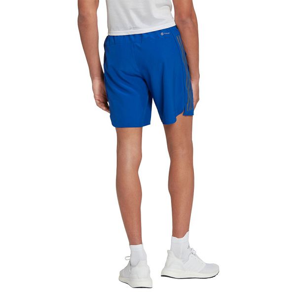 Blue Men's Adidas Run Icon Full Reflective 3 Stripes 9´´ Shorts Pants | 6421357-IT