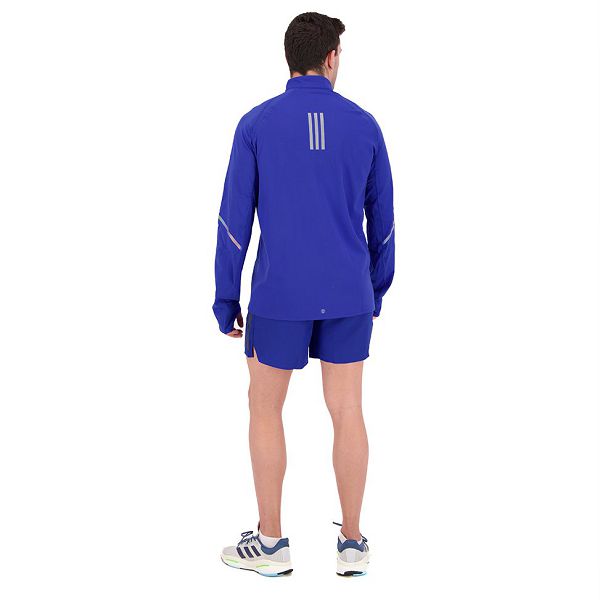 Blue Men's Adidas Run Icon Full Reflective 3 Stripes 5´´ Shorts Pants | 7043925-FZ