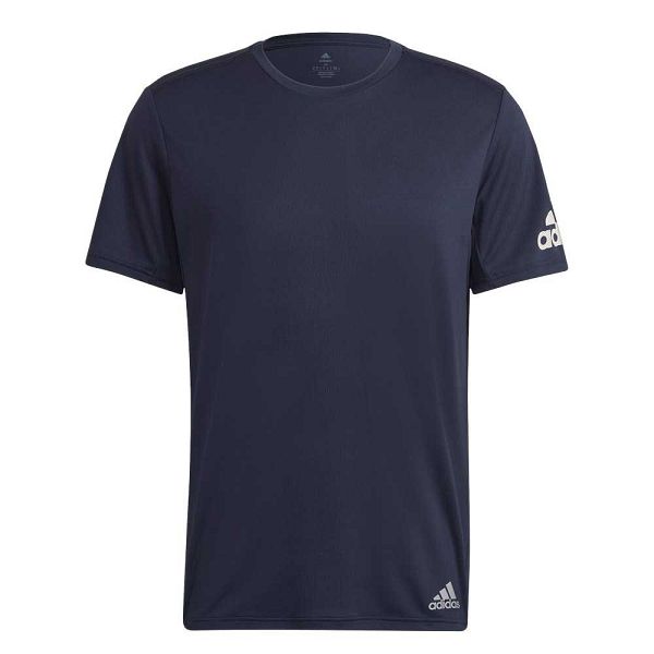 Blue Men's Adidas Run It Short Sleeve T Shirts | 4652980-ES