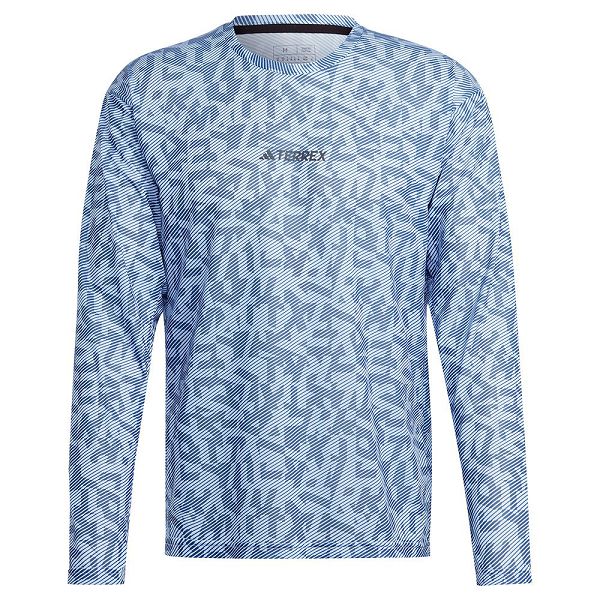 Blue Men's Adidas Trail Gfx Long Sleeve T Shirts | 2385461-RD