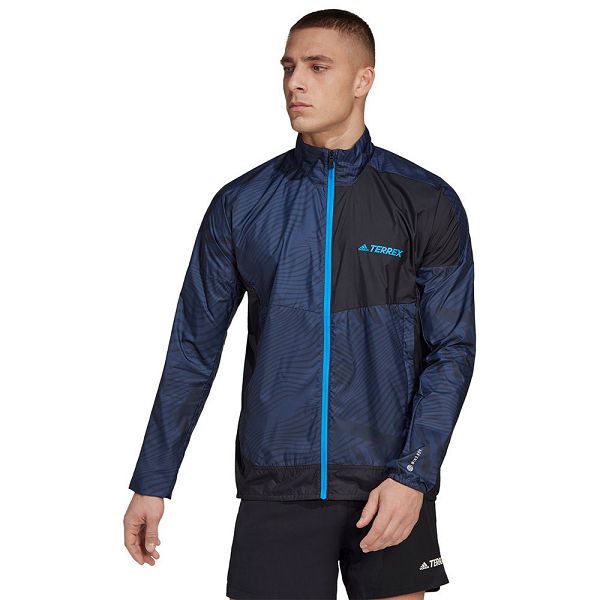 Blue Men's Adidas Trail Windbreaker Jackets | 9153674-RF