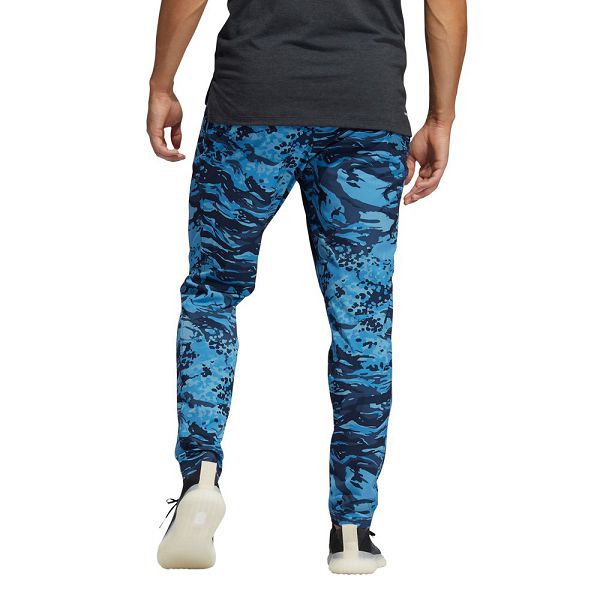 Blue Men's Adidas Training 3 Stripes Camo Long Pants | 6591873-JS