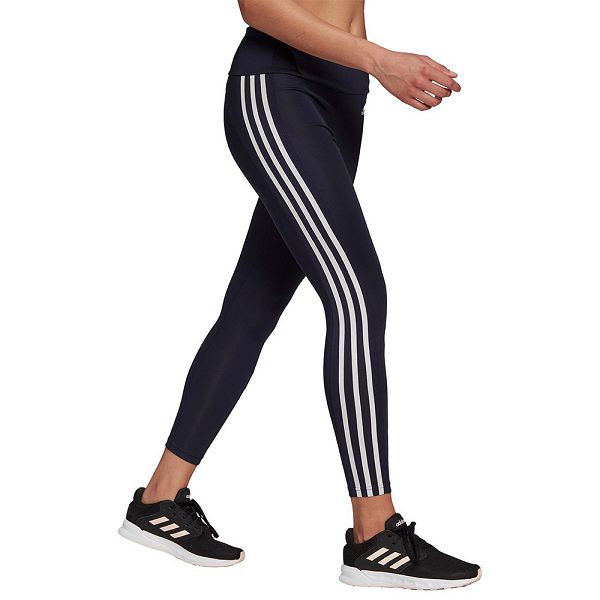 Blue Women's Adidas 3 Stripes 7/8 Leggings | 2584367-TL