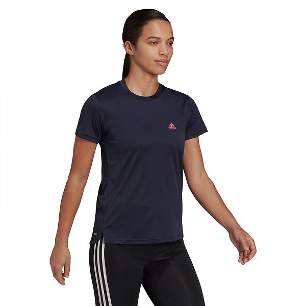 Blue Women's Adidas 3 Stripes Short Sleeve T Shirts | 8541927-EL