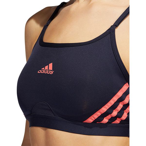 Blue Women's Adidas Aero 3 Stripes Sports Bra | 9501347-FO