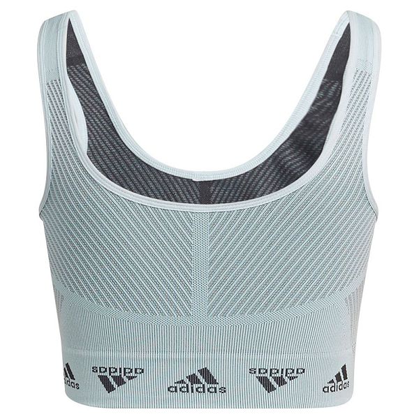 Blue Women's Adidas Aeroknit Light-Support Sports Bra | 6723948-PB