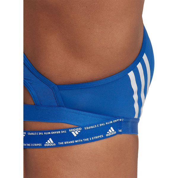 Blue Women's Adidas Aeroreact Light-Support 3 Stripes Sports Bra | 1972645-LU