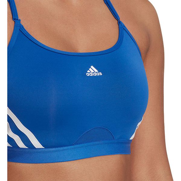 Blue Women's Adidas Aeroreact Light-Support 3 Stripes Sports Bra | 1972645-LU