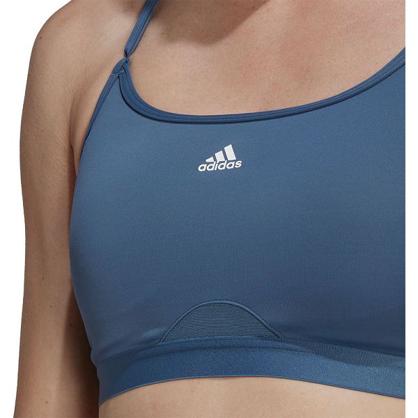 Blue Women's Adidas Aeroreact Light-Support Sports Bra | 5943716-LZ