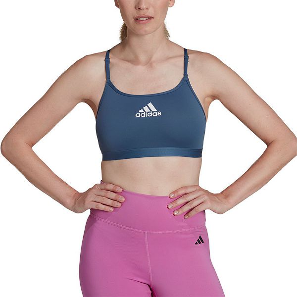 Blue Women\'s Adidas Aeroreact Light-Support Sports Bra | 8372491-ZR