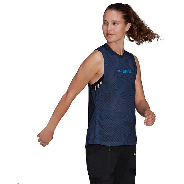 Blue Women's Adidas Agr Sleeveless T Shirts | 2309157-KJ