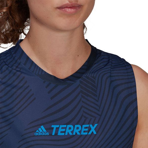 Blue Women's Adidas Agr Sleeveless T Shirts | 2309157-KJ