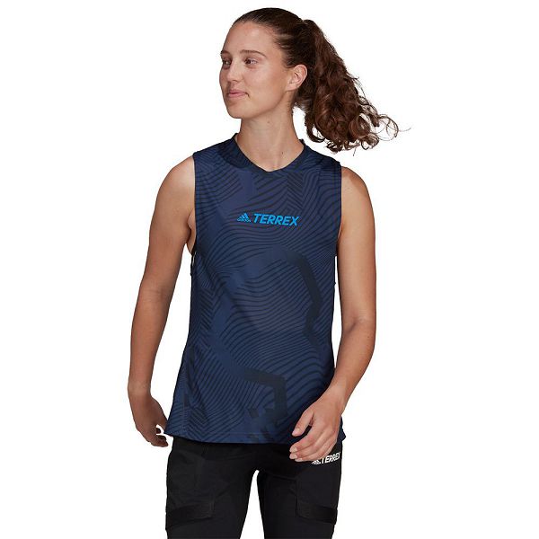 Blue Women\'s Adidas Agr Sleeveless T Shirts | 2309157-KJ