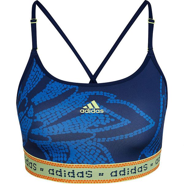 Blue Women's Adidas Farm Rio Light-Support Big Sports Bra | 7853106-IB