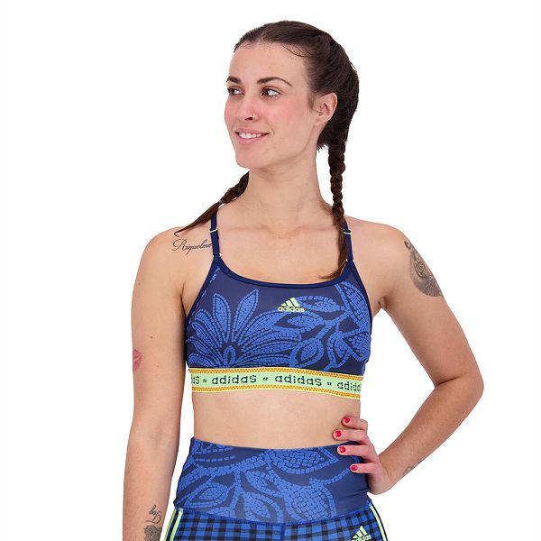 Blue Women\'s Adidas Farm Rio Light-Support Big Sports Bra | 7853106-IB